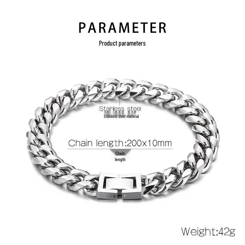 Unisex Cuban Cut Edge Titanium Steel Bracelet - Simple Whip Chain Fashion Jewelry
