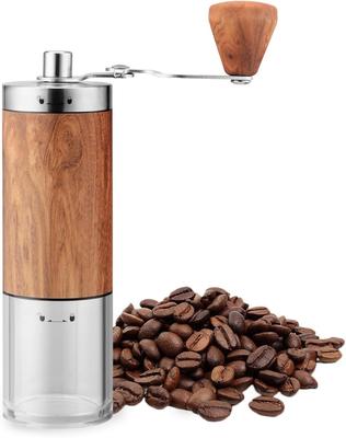 MOPCONY Hand Coffee Grinder with Stainless Steel Blades and Adjustable Scale, High Precision, Ultra-Fine Grinding, Uniform Powder, Perfect for