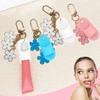 Portable Lip Gloss Keychain Cap Plastic Cosmetic Cover Hanging Holder Decoration Pendant For Keys On The Go