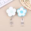 Cute Flower Retractable Badge Reel Chest Card Easy Pull Buckle For Nurse Doctor Student ID Card Holder Office School Supplies