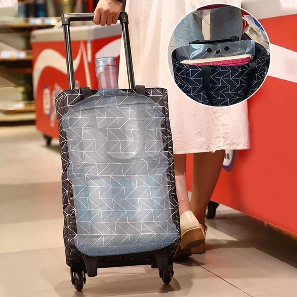 Large-capacity Foldable Shopping Bag with Wheels Handheld Shopping Trolley  Grocery