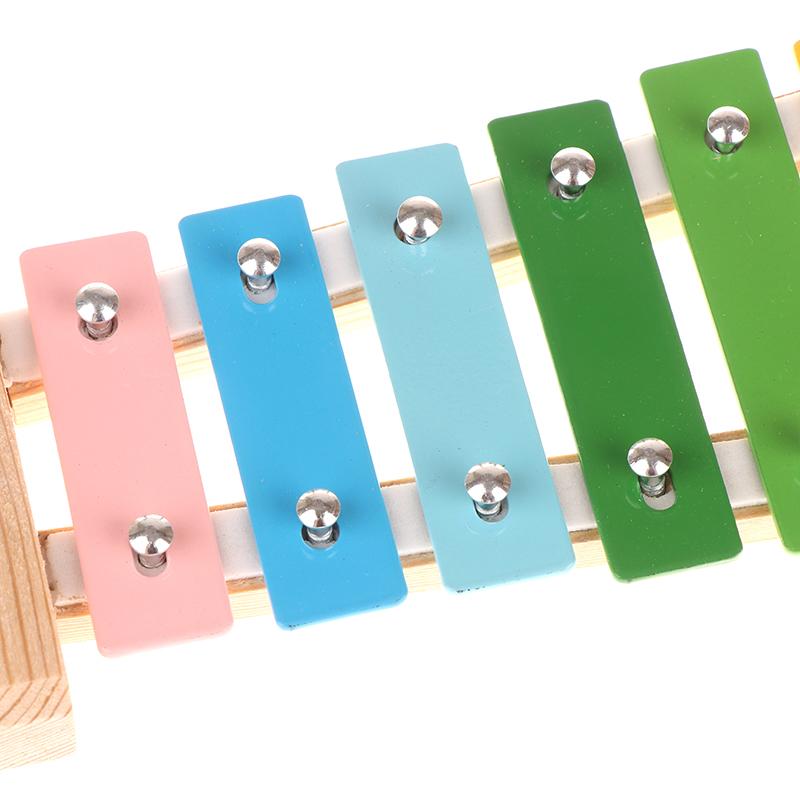 8 Keys Xylophone Toy Hand Knocking Glockenspiel Colorful Aluminum Plate Piano With Wooden Mallets Kids Musical Instrument Gift