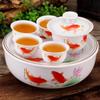 Portable Ceramic Kung Fu Tea Set with Tray and Travel Bag