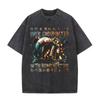 Funny Japan Style Cat Vintage Washed T-Shirts Japan Is Calling and Must Go Surfer Cat T-shirts Men's Women Clothing Short Sleeve