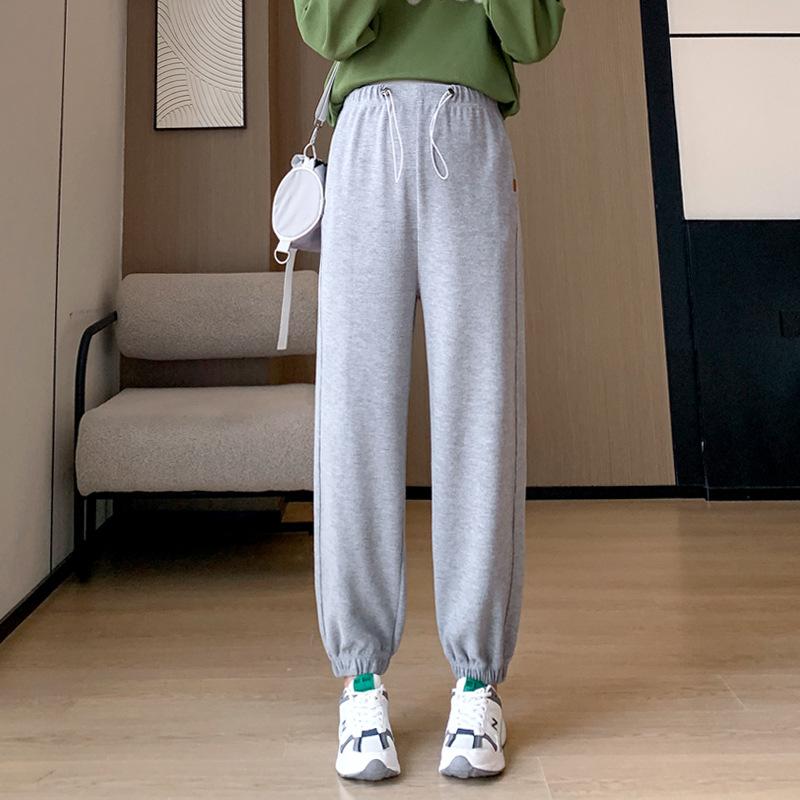 

Брюки для беременных весенне-осенние модели носят снаружи, не сдавливают живот, новые модели без поддержки прямые спортивные брюки широкие брюки 2XL [Suitable for 125-70kg] светло-серый