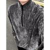 Men's Trendy Solid Color Knitted Sweater – Half-High Collar, Long Sleeve, Versatile Fashion Design