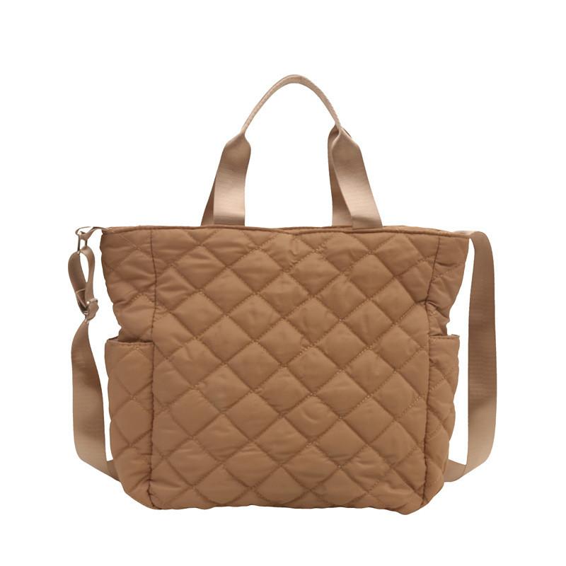 Stylish Large Capacity Tote Bag For Women In Urban Minimalist Design With Plaid Pattern
