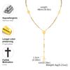 Vnox Stainless Steel Three Colors Beads Necklace Religion Saint Benedict Virgin Mary Necklaces Long Chain Collier Jewelry