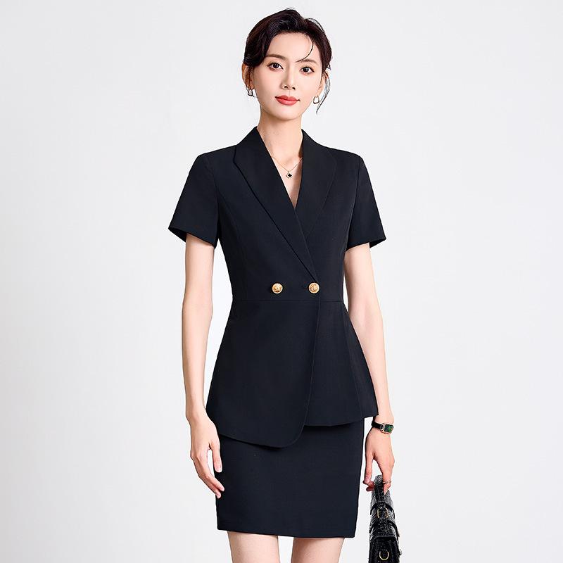 Elegant Women's Short-Sleeved Suit – Summer 2025 Goddess Style for Managers