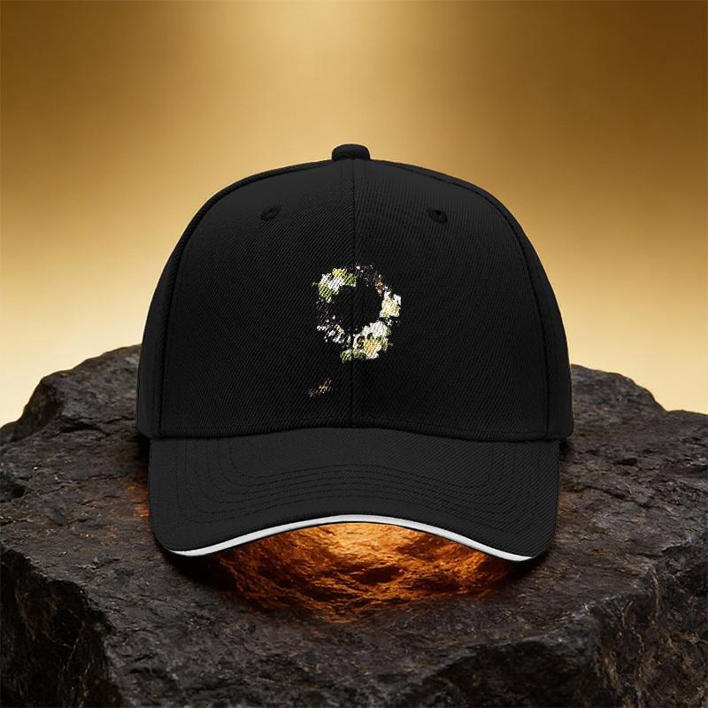 Wreath English Letter Decorating Hat Unisex Printed Baseball Cap Sandwich Duckbill Cap Sports Hat Suitable for Daily Commuting A