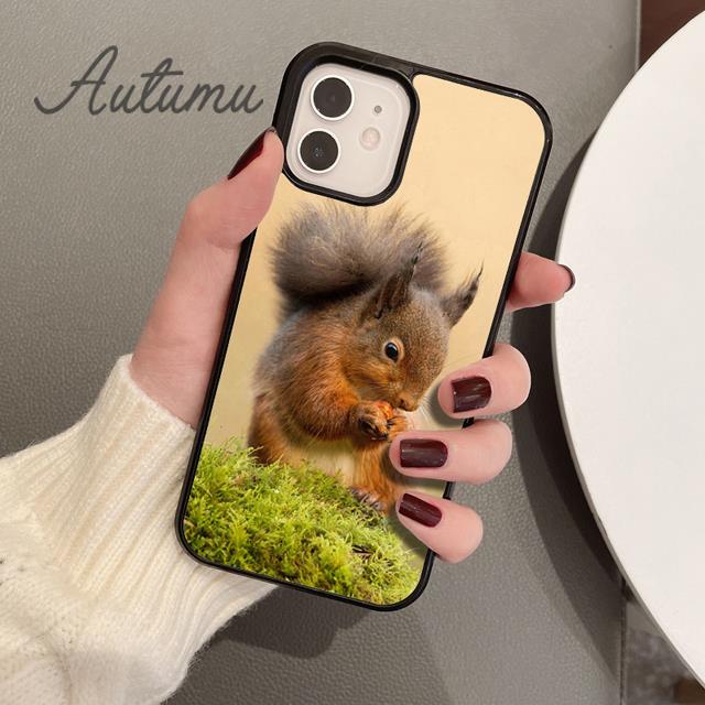 Cartoon Animal Squirrel Phone Case for iPhone 17 Air 15 16 16e 11 12 13 14 Pro Max Plus coque Fundas Shell