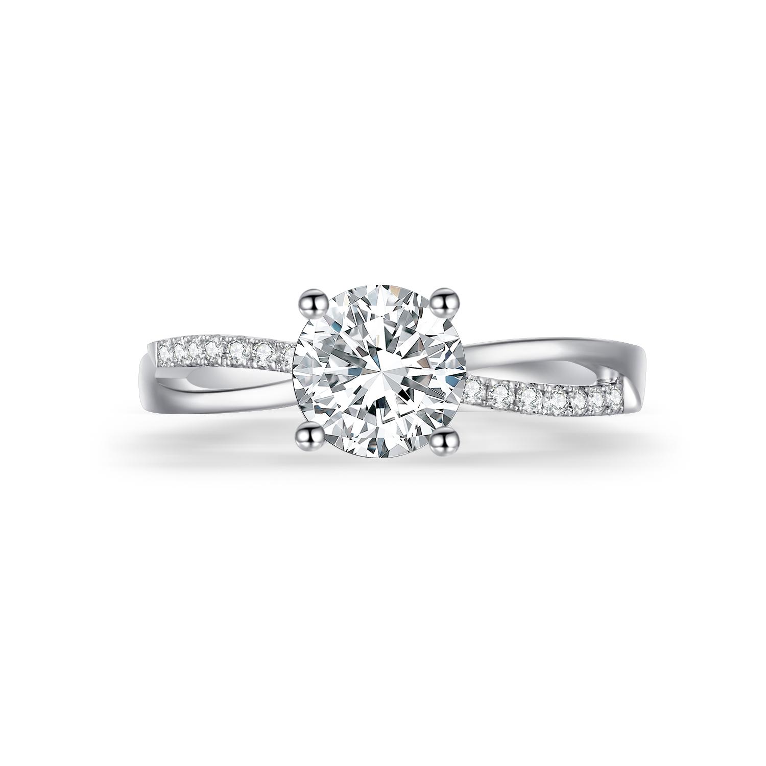 

Обручальное кольцо «Бесконечность» с 4 зубцами из 18-каратного серебра с выращенным в лаборатории бриллиантом 0,5–2 карата (DE Color VS1-VVS1 Сертификат чистоты IGI) 0.5 ct- size US 11