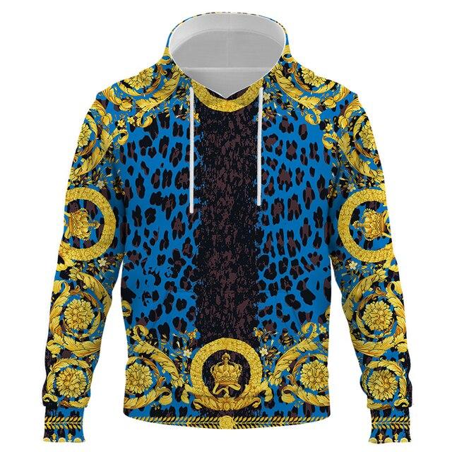 Männer Frau Goldene Leopard 3D drucken Hoodies Sweatshirts Mode Kapuzen Hip Hop Herren Marke Hoodie luxus Streetwear dropshiping