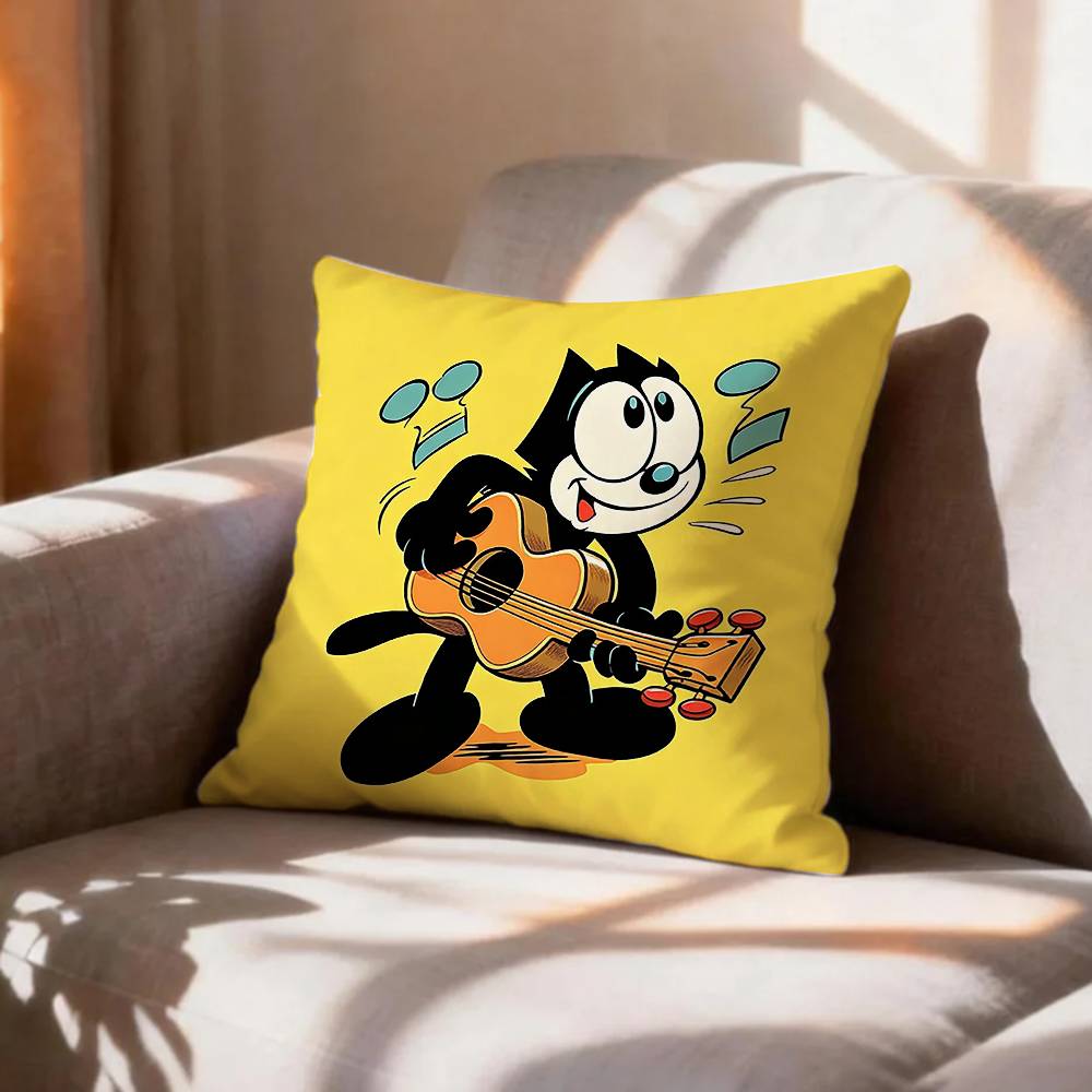 Vintage Animation Character FFelix The Cat   Pillow Case Pattern Printed Pillowcase For Living Room Sofa Cushion Cover