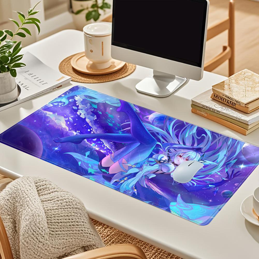 HYBXAXC Genshin Impact Skirk Mouse Pad Anime Gaming Pad Table Pads Backlit Rubber Desktop Mouse pad Mats ESports PC peripherals