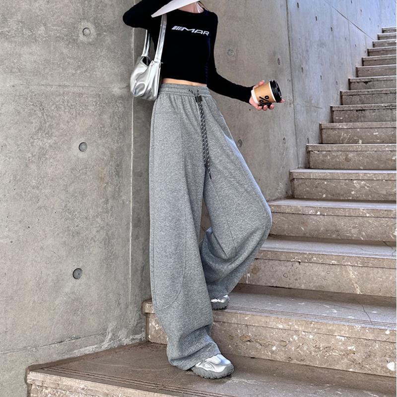 Baggy Casual Women Pants Cozy Simple Joggers Sporty Wide Leg Trousers All-match High Waist Fashion Female Basic Pants