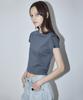 Enor Basic Short Sleeve Crop T-Shirt - Dark Gray