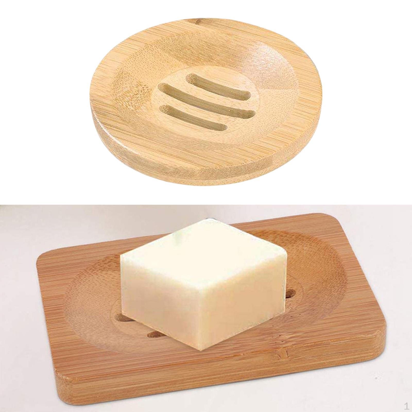 

Bamboo Soap Holder for Shower and Bathroom Round