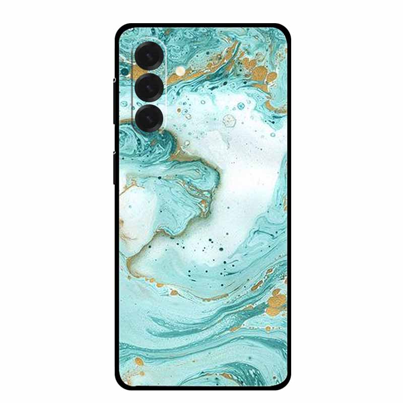 For Samsung Galaxy A17 Cases Marble Painted Black Silicone Back Cover Case for Galaxy A17 5G Protective Shell A17 Texture Bumper