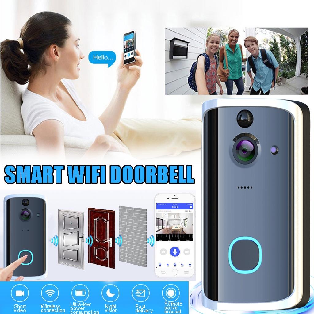 Smart WiFi Video Doorbell Camera Wireless Doorbell Intercom APP Phone Record Picture Video Home Visual Security DoorBell