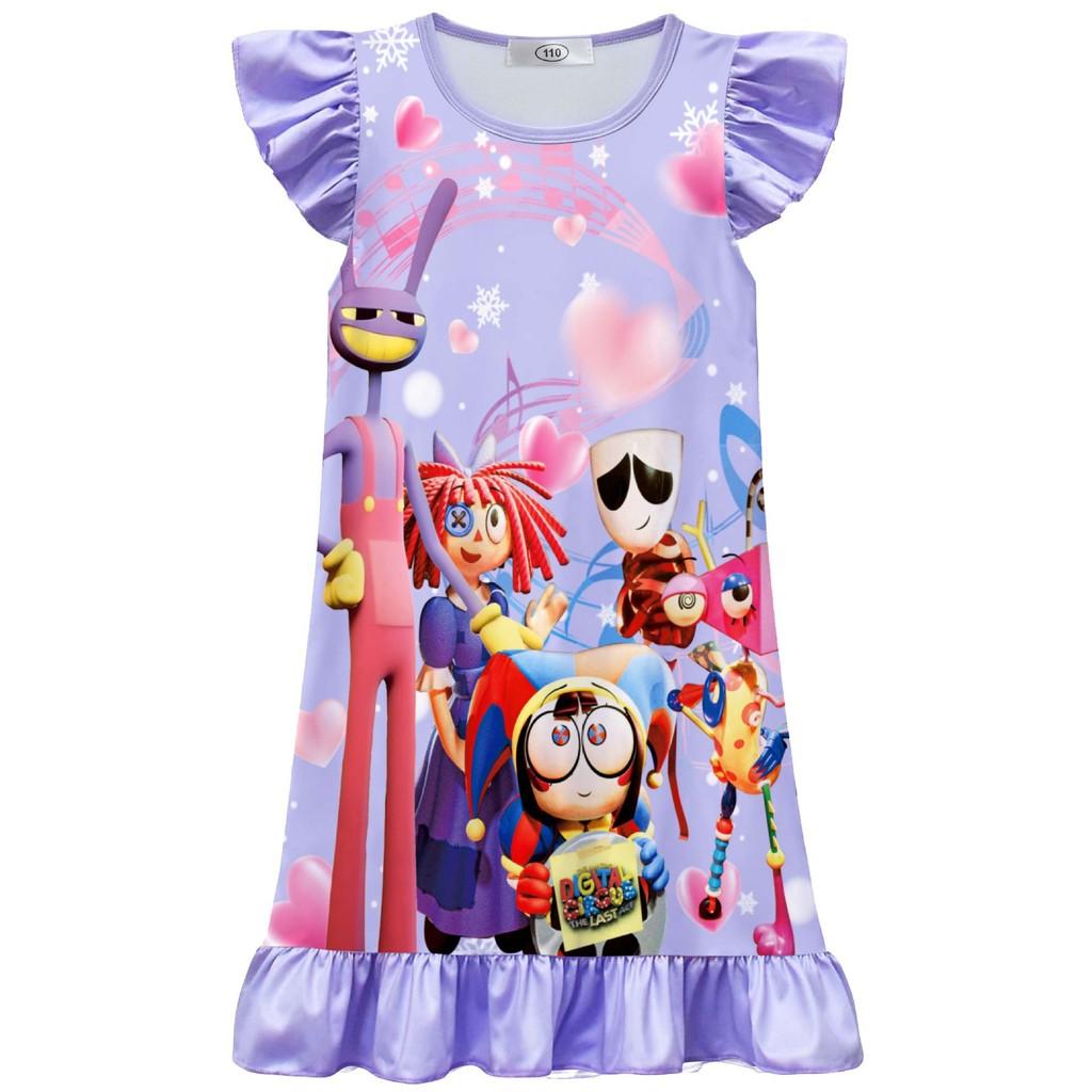 82626 Kids Girls Amazing Circus Print Ruffle Dress 110cm фиолетовый