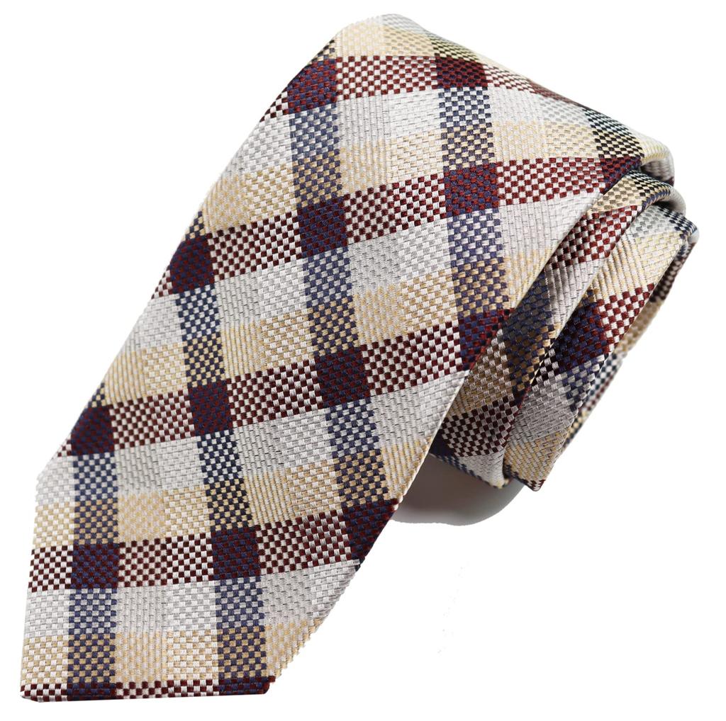 [Michiko London] Italienischer Stoff, Hergestellt in Japan, Stoff in Italien Krawatte, Marke KOSHINO, Karomuster, 100% Seide, Geschenk, Präsent, Herren, Damen,