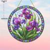Acrylic Purple Iris Sun Catcher, Acrylic Window Hanging for Garden & Patio Decor, Four Seasons Decoration
