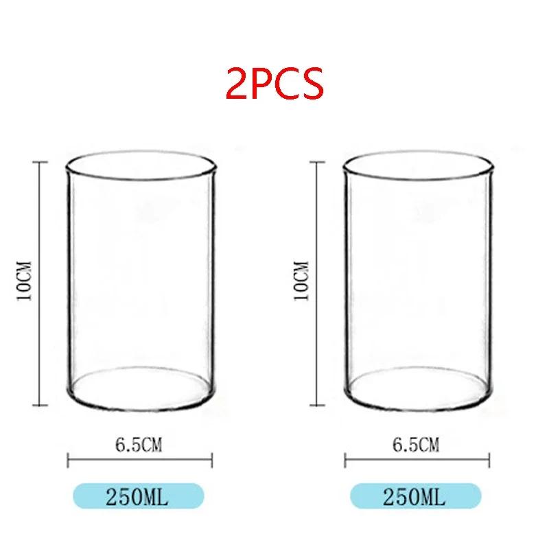 250ML Rakt Glas Vattenglas Kreativ Familj Mjölk Vattenglas Stor Kapacitet Enkelt Kallt Dryckesglas Kaffekopp Mugg