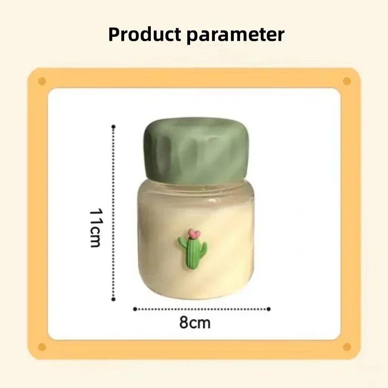 Petite Bouteille d'Eau 300ml Verre Portable Anti-Fuite Mug Jus Lait Tasse à Boire avec Échelle Adaptée pour Extérieur Cuisine École