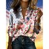 Vintage Contrast Stripe Satin Long Sleeve Shirt Loose Fit Casual Workwear Blouse Women