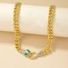 Fashion Exaggerated Metal Rhinestone Snake Collarbone Chain Ins Fashion Personality Temperament Hip Hop Animal Necklace
