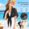 Solid Color Triangle Wrap Hollow Out Shoulder Shawl Fashion Scarf Coverup  Four Seasons