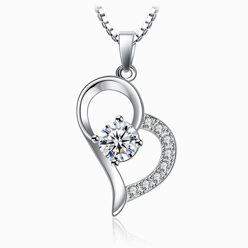 Weihua, Există Iubire în Inimă, Bijuterii Colier, Bijuterii Populare Placate cu Argint, Bijuterii Articol Pandantiv.