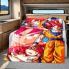 1PC Cartoon Son Goku  Print Flannel Blanket, High quality All Seasons, Home Decor, Warmth and Comfort, Perfect for Christmas Gifts