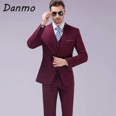 Danmo Herren-Anzug, mehrfarbig, leger, dreiteilig, Smoking für Hochzeiten, Business, Party, Abschlussball, Übergröße 5XL
