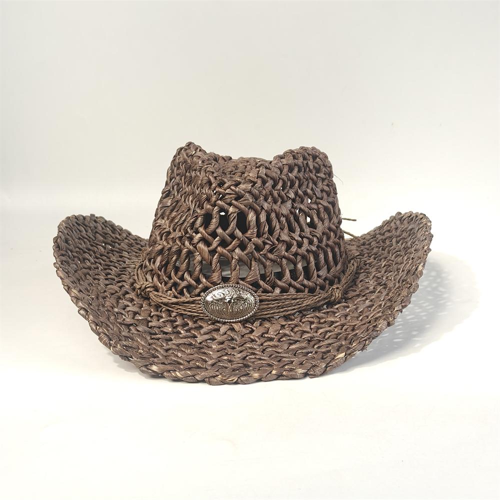 2026 Handmade Hollow Nature Cowboy Hat for Men Women Vintage Straw Weaving Beach Sun Hat Gentleman Lady Beach Cowgirl Hat