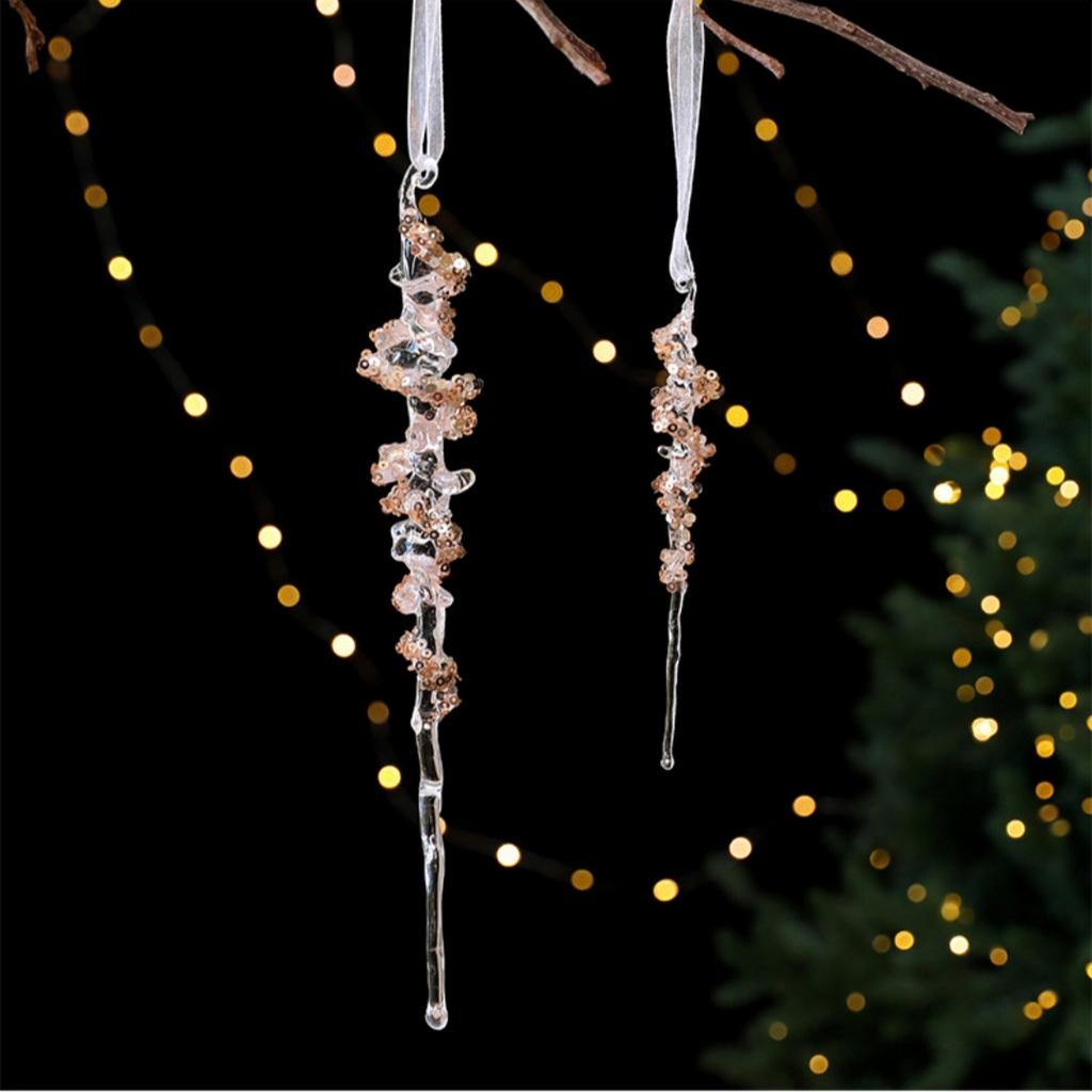 Transparent Acrylic Crystal Ornament Lightweight Sequin Hanging Pendant Christmas Tree Ornament For Centerpiece Holiday