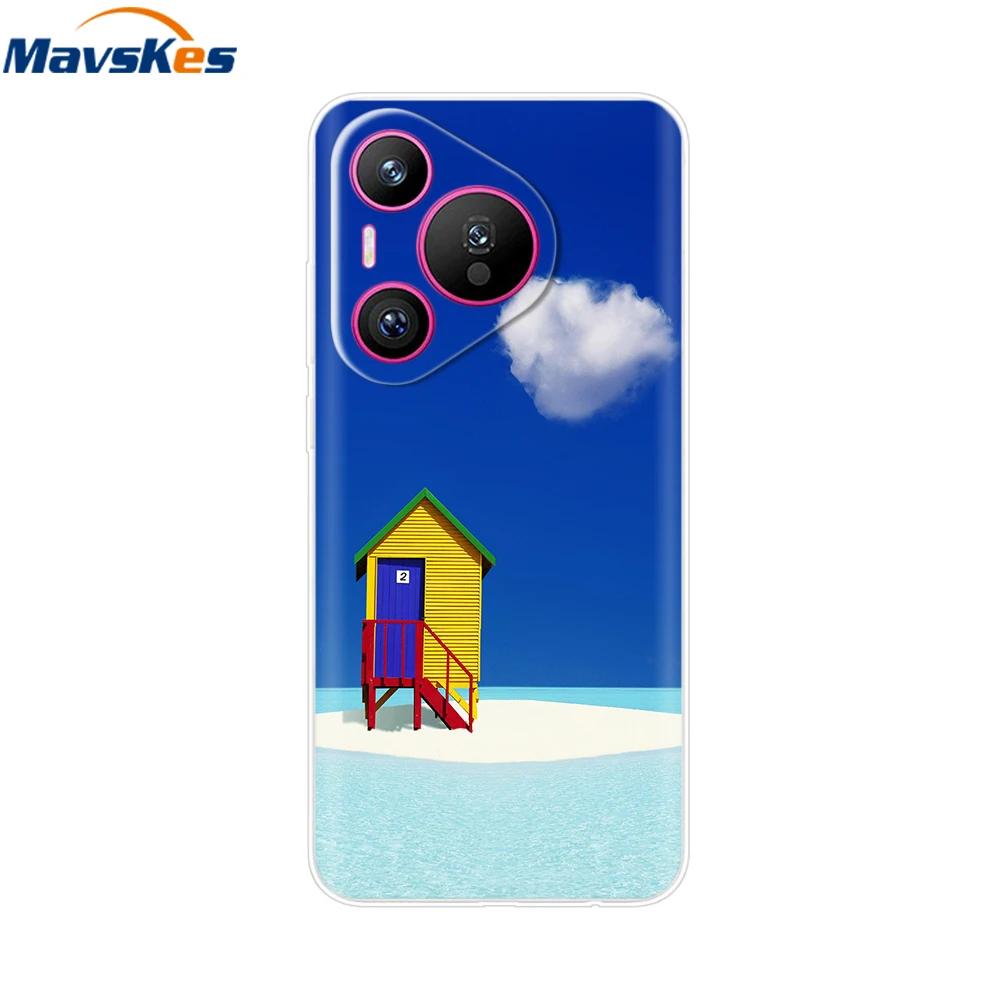 For Huawei Pura 70 Case Cute Cartoon Painted Cover Clear TPU Phone Cases For Huawei Pura 70 Pro+ Plus Pure70 70Pro Soft Fundas