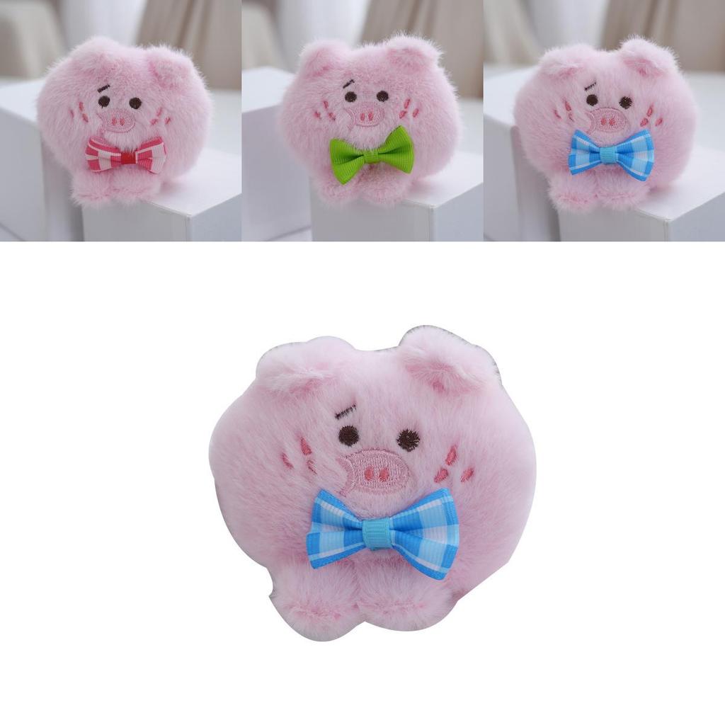 Adorable Cute Bow Tie Pig Plush Toy Doll Keychain With Soft Pp Cotton Filling