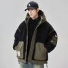 Mens Winter Puffer Jacket With Fleece Lining Hooded Oversized Workwear Style Down Coat Cold Weather