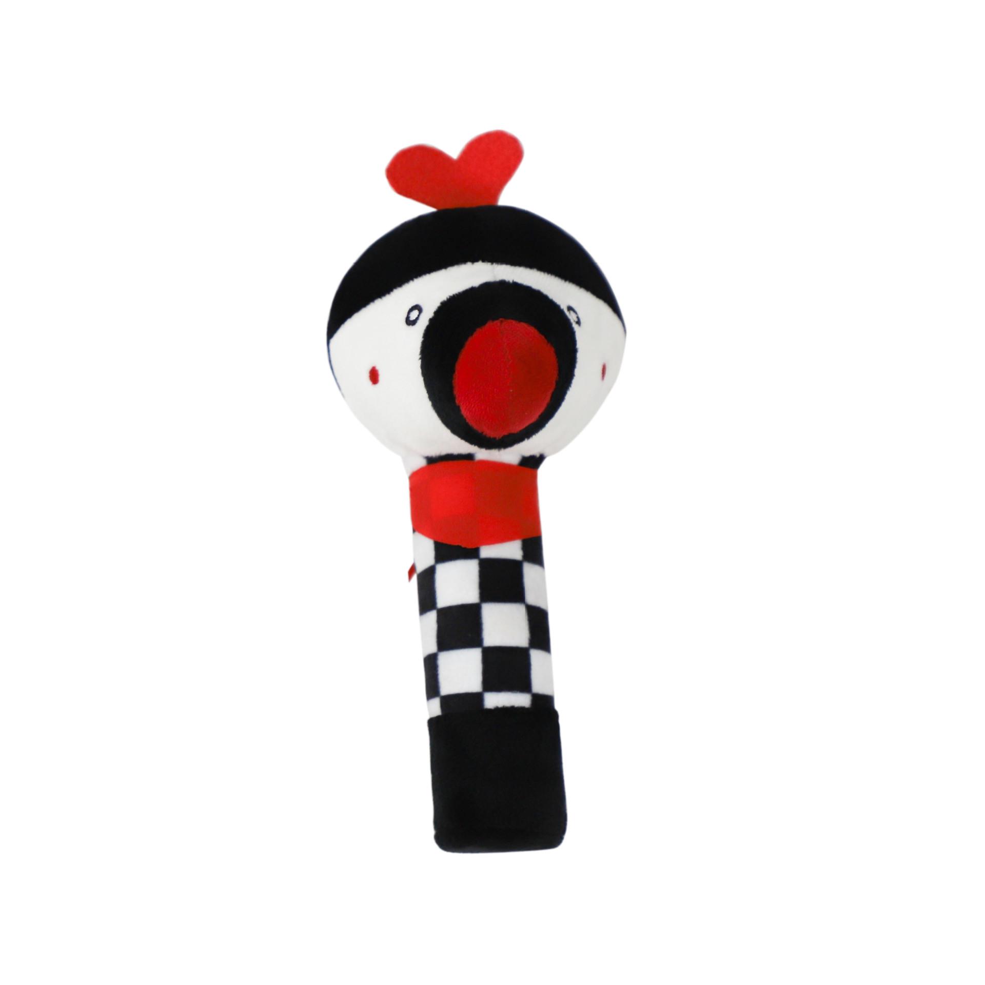 Black & White Cartoon Animal Baby Rattle Toy 15x7 cm