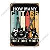 How Many Guitars Metal Signs Rusty Vintage Club Plaques Tin Sign Poster