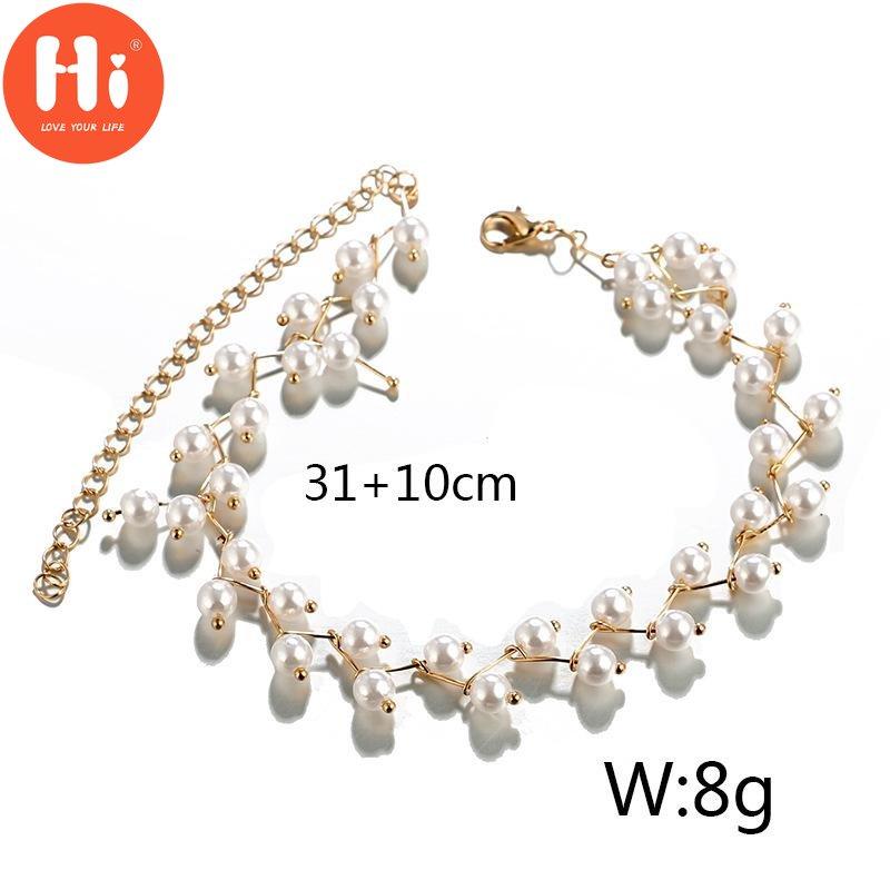 Hi Necklaces Elegant White Imitation Pearls Short Choker Necklace Handmade Neck Jewelry for Women