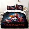 Chainsaw Man 3pc Set Perfect for Bedroom Use Comfortable Bedding Set Includes a Duvet Cover and Two Pillowcases Ideal Birthday or Christmas Gift