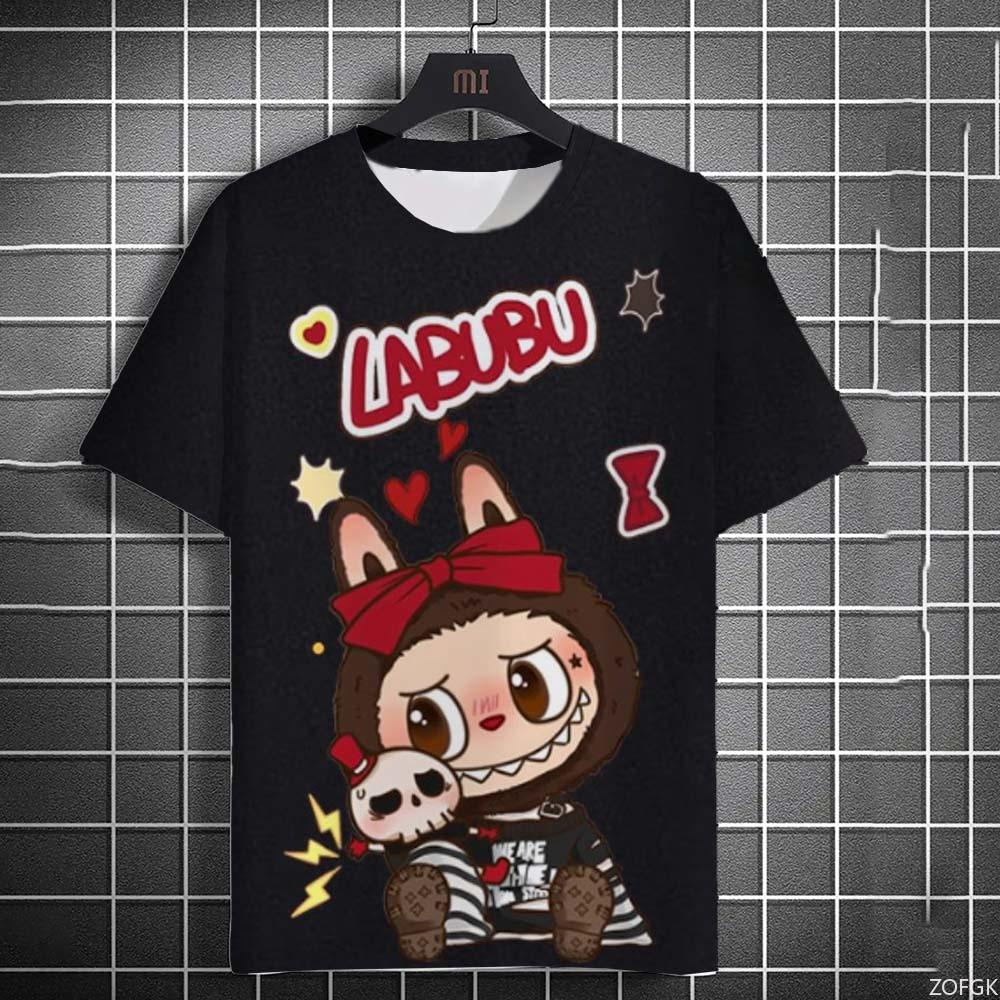 Summer Fashion 3D Cartoon Pull Cloth Cute Printed Short Sleeved Comfortable Casual Round Neck Loose T-shirt