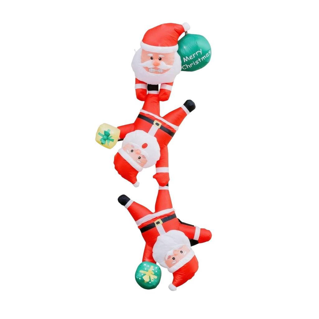 Inflatable Decoration with Three Santa Figures Tall 2.4 M Christmas Festive