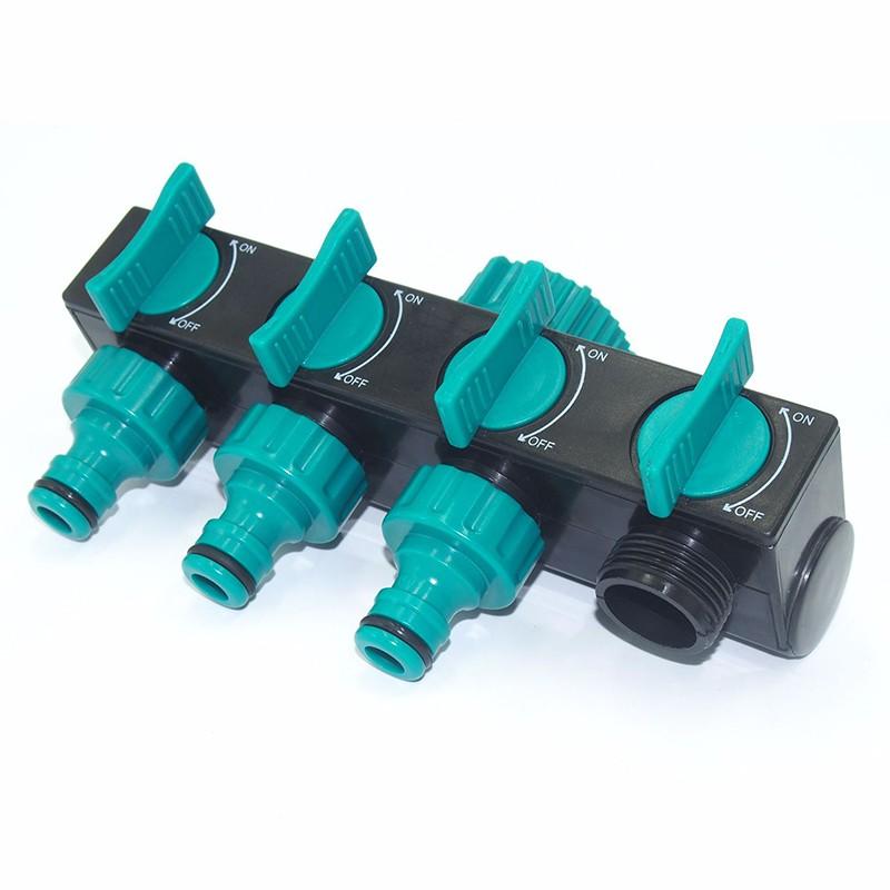 1 In 4 Out Faucet Adapter Garden Watering Lawn Maintenance Valve Diverter Tubing Tap Adapter