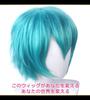 CaseEden Cosplay Wig, Premium Short, 30cm, Heat-Resistant, Emerald Green/Teal Blue, WIG6024