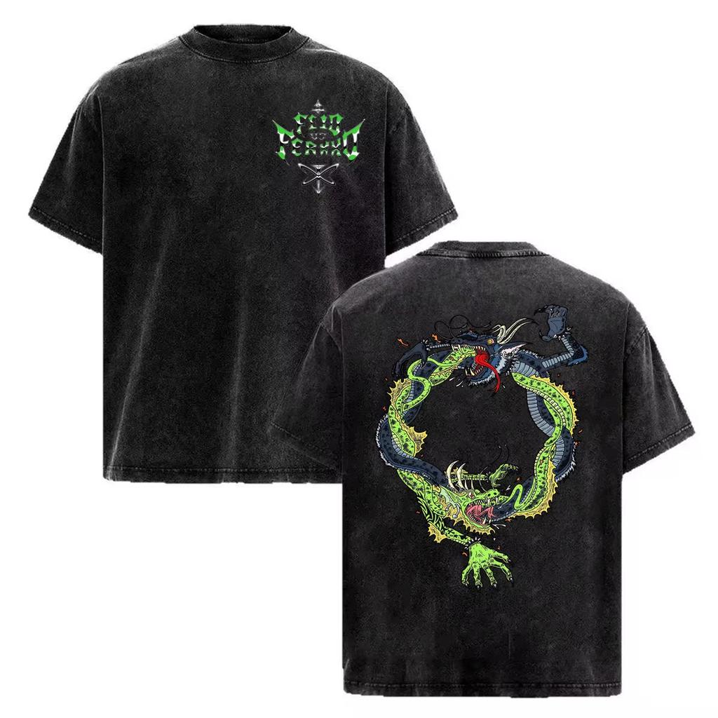 T-shirt Vintage Lavata Rapper Feid Ferxxo Tour 2026 Abbigliamento Uomo Moda High Street T-shirt Leggera e Traspirante per Outfit Estivi Freschi