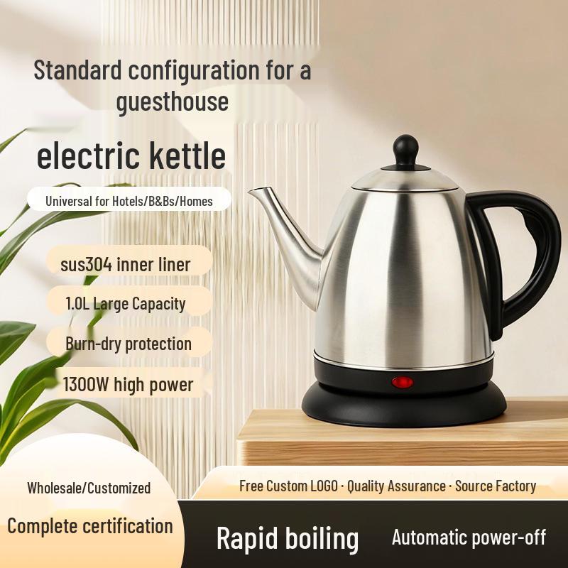 

304 Stainless Steel Electric Kettle for Home, Dorm, or Hotel - Fast Boil Teapot UK Plug